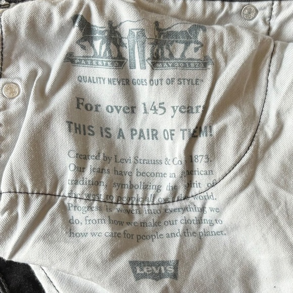 Levi's 512 Slim Taper Jeans Black Denim Stretch Men's 36x32 (actual 31" inseam) - Picture 9 of 9